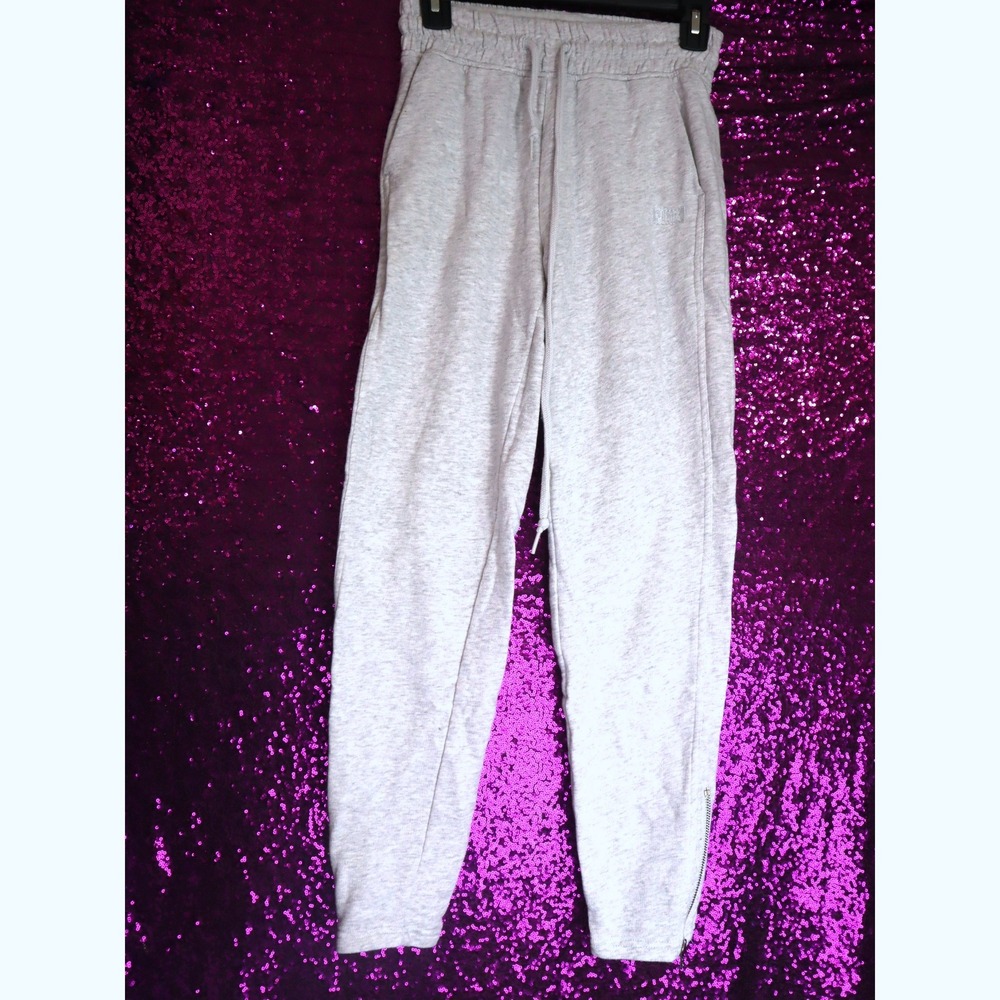Grey Joggers XS PINK Victoria's Secret Women Ankle Zip Sweatpants